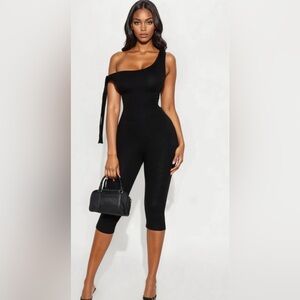 Fashion Nova Black One-Shoulder Jumpsuit